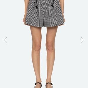 New without tags Sea High Waist Black and White Gingham Shorts
